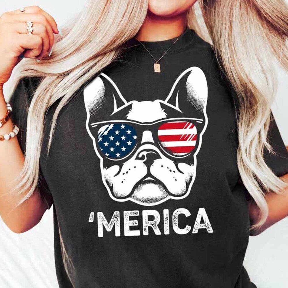 Merica Frenchie Shirt 4Th Of July Dog Lover Tshirt French Bulldog Tee Shirt
